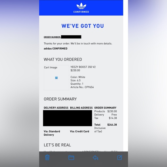 Adidas Yeezy Boost 350 V2 Zebra - Picture 5 of 5